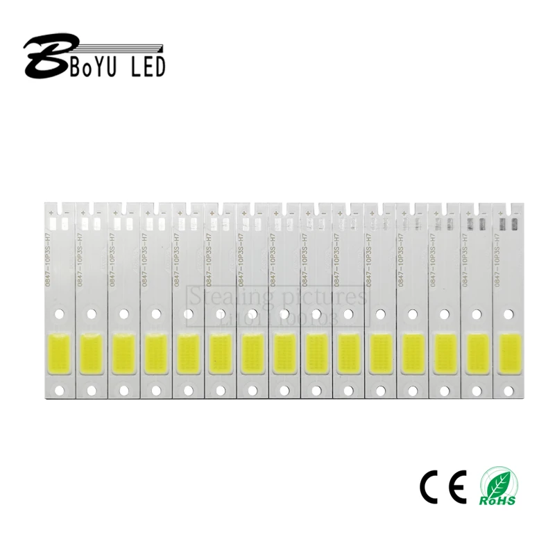 10pcs led car headlight csp COB H7 30chip led 9V 6000-6500k motorcycle car light C6 S2 F2 light source lamp beads 08*47mm