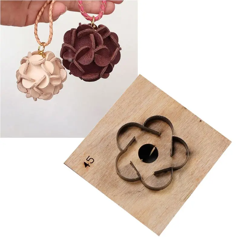 Leather Hydrangea Pendant Template Wooden Punching Die Cutting Mould Stencil Leather Mold Jewelry Making Art Crafts Tool