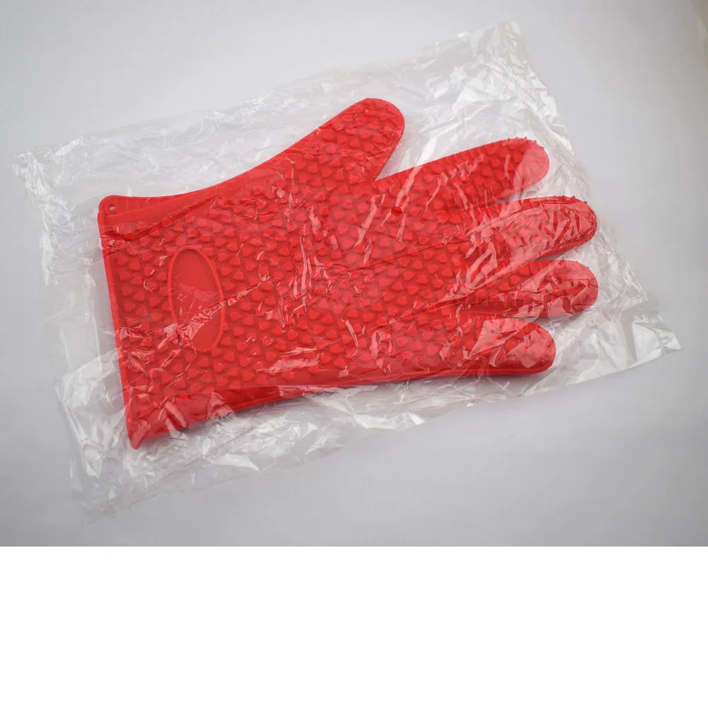 1 Pair Kitchen Heat Resistant Silicone Glove Oven Pot Holder Baking BBQ Cooking Mitt Safety Gloves