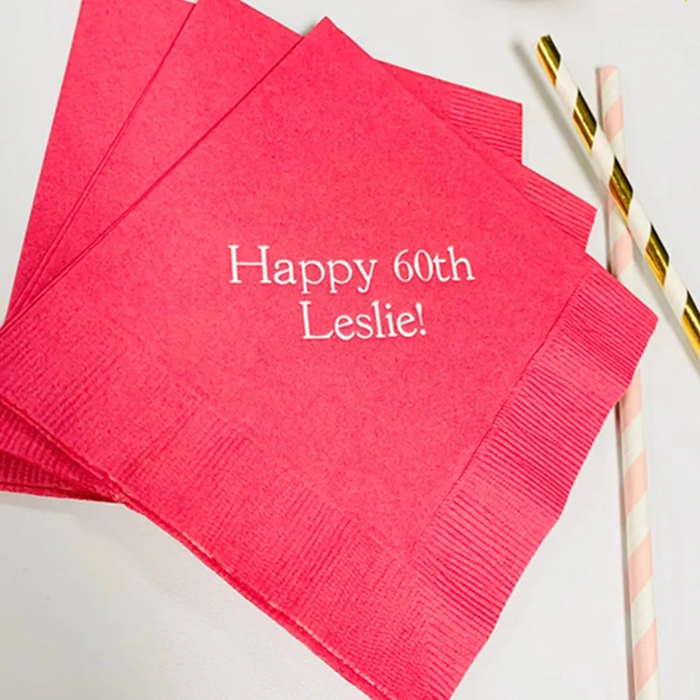 Personalized 50  Napkins wedding party Napkins Printed  Cocktail Beverage Paper Birthday Party Monogram Custom Luncheon Avail!