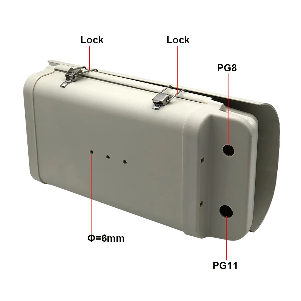 Imagem -04 - Carcaça de Câmera de Segurança Hoesje Trava Dupla de Alumínio Para-brisa Transparente Impermeável Câmera de Vigilância Externa