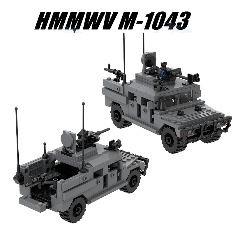 MOC WW2 Military Hummered Building Blocks Humvees Stryker Armored Vehicle Car Model Set US Army Figures Weapons Parts Kits Toys