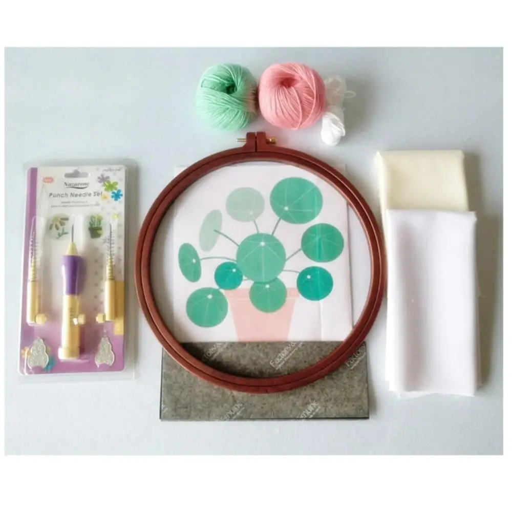 Pilea Embroidery Set Craft Tool Punch Needle Set DIY Sewing 30x30 2 Piece Fabric Bade Design Workshop Free fast Shipping