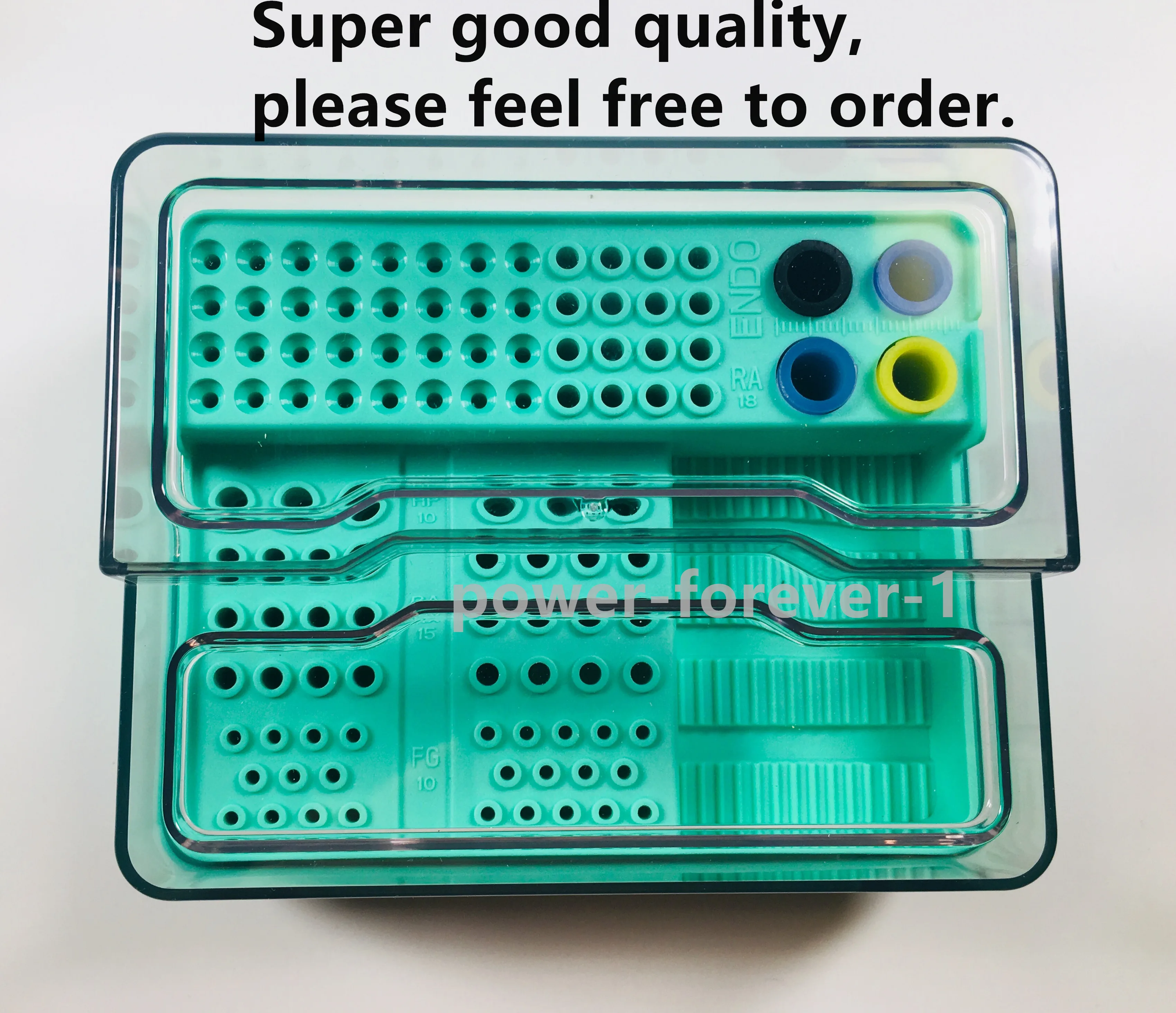 

Green Dental Endo Box For Storage Files Gutta Paper Polishing Cups Carbide Dimond Burs Files RA FG HP Ruler Disinfection Measure