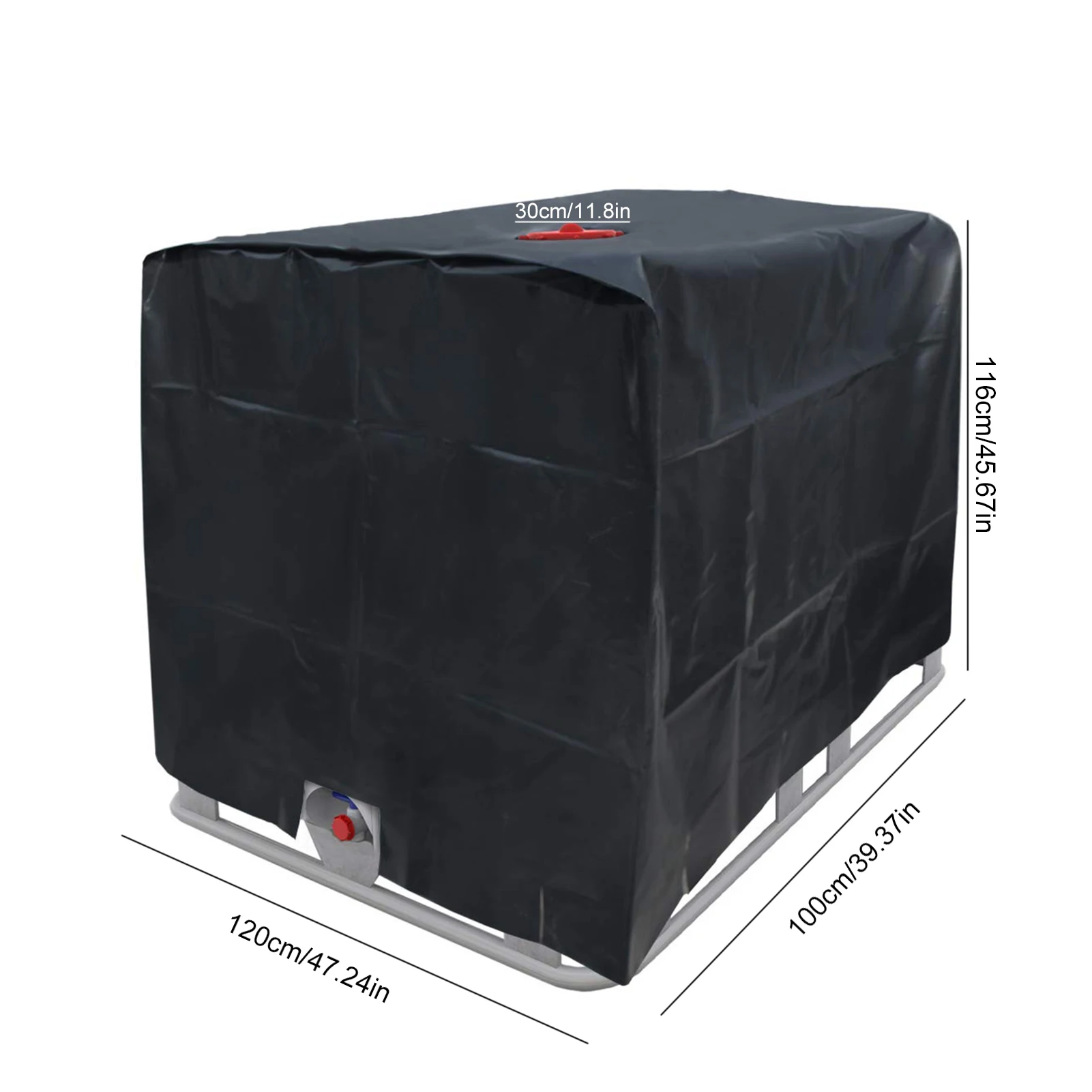 IBC Ton Barrel Accessories Balck Water Tank Cover 1000 Liter Container Aluminum Foil Waterproof Dustproof UV Cover 210D