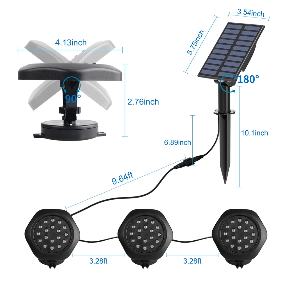 T-sunrise 3/5 lampen solar led lichter outdoor rgb farbwechsel solar strahler ip68 wasserdichte garten dekoration solar licht