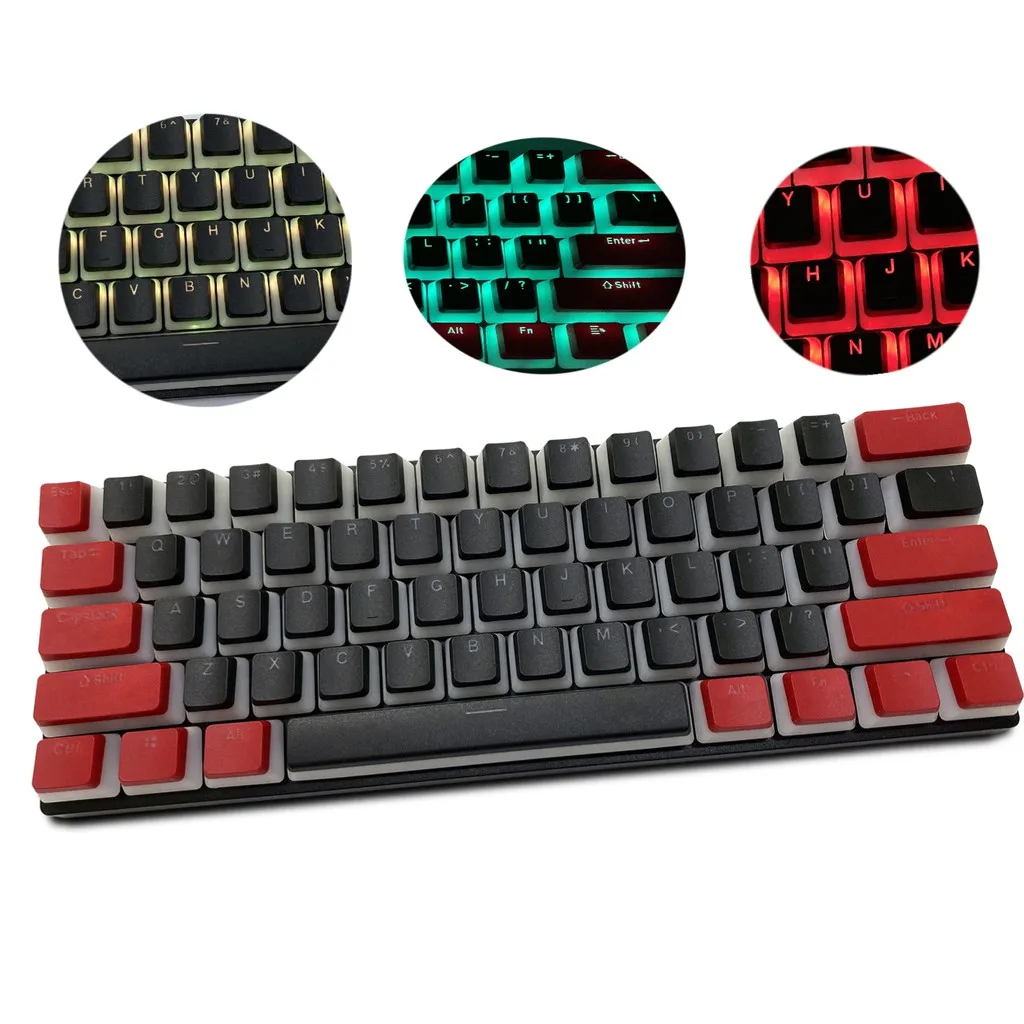 

Red Black pudding keycap 108 Double Shot PBT pudding keycap Ansi/ISO-Oem configuration 60%/87/104/108 switch backlit mechanical