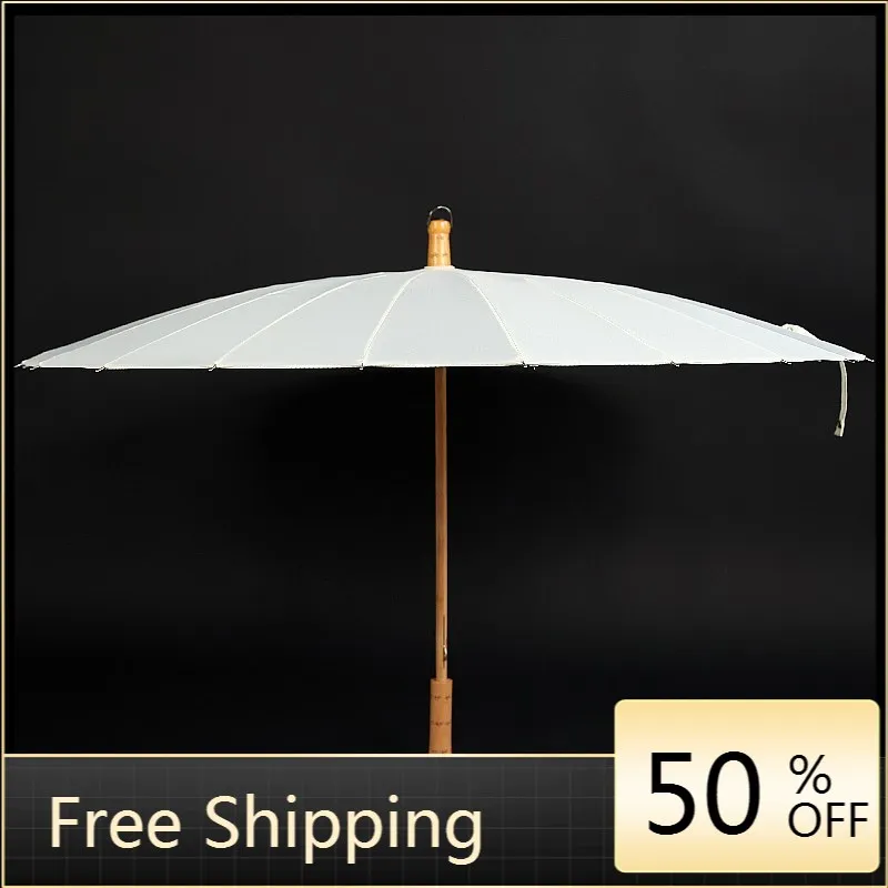 Retro Chinese Style Umbrella Oil like Paper 24 Bone Long Handle Umbrella UV Protection Sunscreen Van Gogh Gifts Women AG50YS