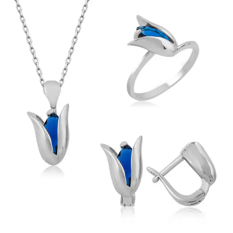 Silver Blue Tulip Women 'S Set