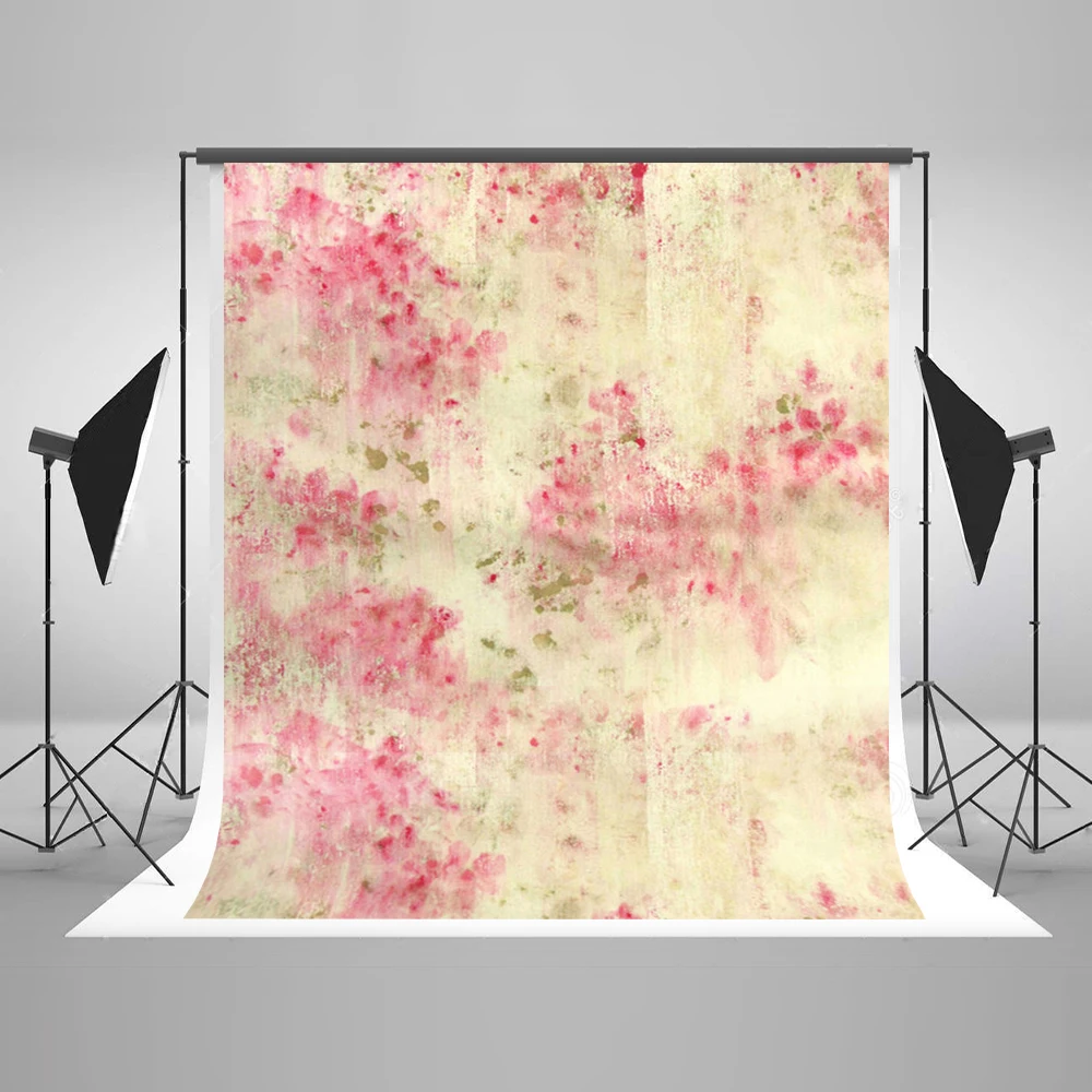 

VinylBDS 8X8FT Pink Abstract Portrait Photography Backdrop Children Ink Painting Photo Background