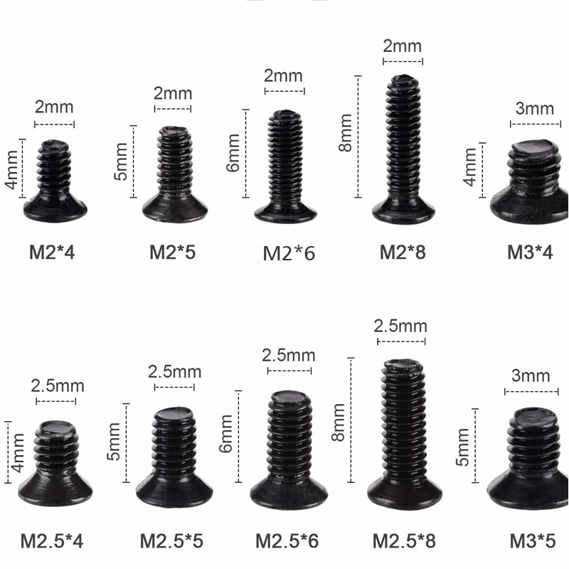 250/500pcs Laptop Notebook Screws Set Computer Electronic Digital Mini Mechanical Assortment Repair Kit Hardware Small Screws