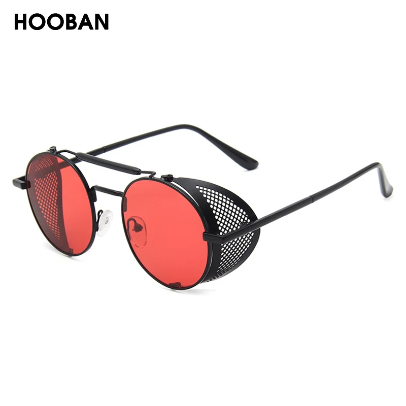 Steampunk Round Sunglasses Men Women Retro Gothic Metal Male\'s Sun Glasses Fashion Brand Designer Summer Driving Shades