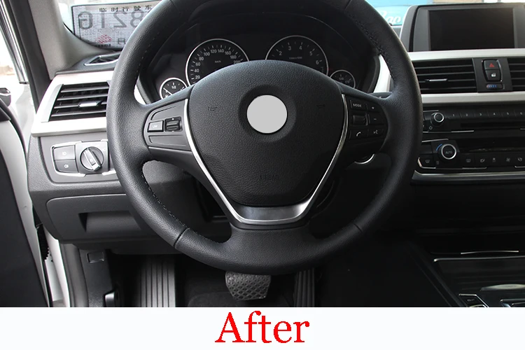 Car Carbon Fiber Interior Steering Wheel Decorative Frame Panel Cover Trim For BMW 3 Series F30 F32 F34 2013-2019 Accessories
