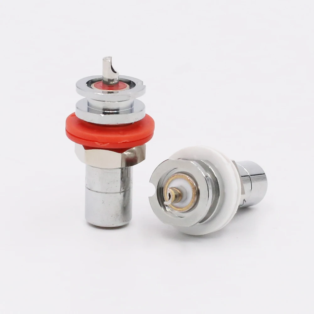 Hifi Audio Brass with Silver Plated RCA Socket RCA Female jack RCA Chassis for Amplifier CD Player