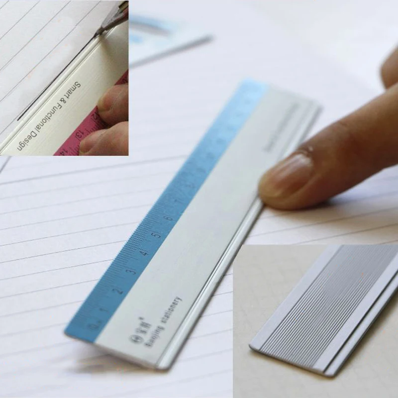 4 pcs/set Aluminum Alloy Rulers Multifunction School Office Drawing Measurement Geometry Triangle Protractor Ruler Stationery