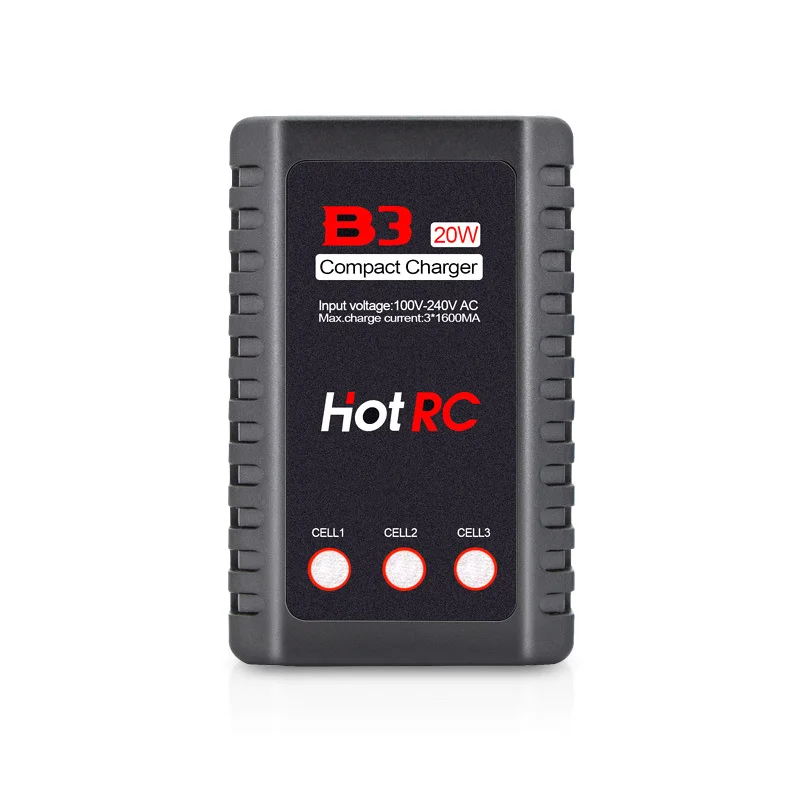 HotRc Imax B3 20W 1.6A Caricabatterie portatile compatto per batteria LiPo RC da 7,4 V 11,1 V EU US