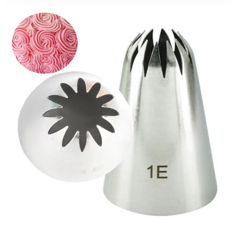 #1E Large Size Metal Cream Tips Stainless Steel Piping Icing Nozzle Pastry Tool Pastry Cake Making Tools Dessert Decorators