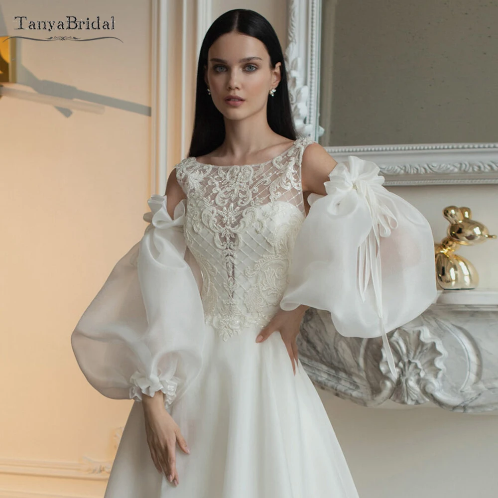 

Organza Lantern Sleeve Detachable Wedding Sleeve Adjustable Fingerless Gloves Free size Chic DG036