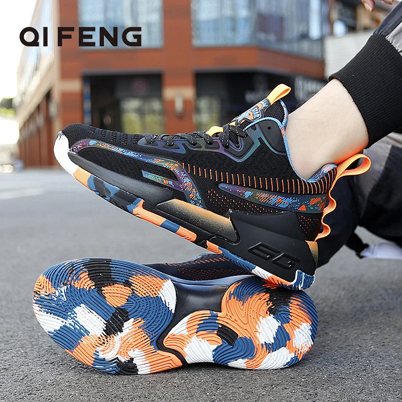 2025 Light Basketball Shoes Men Basket Shoes Autumn Outdoor Sports Shoes Boy Summer Breathable High Top Sneakers Air Mesh Winter