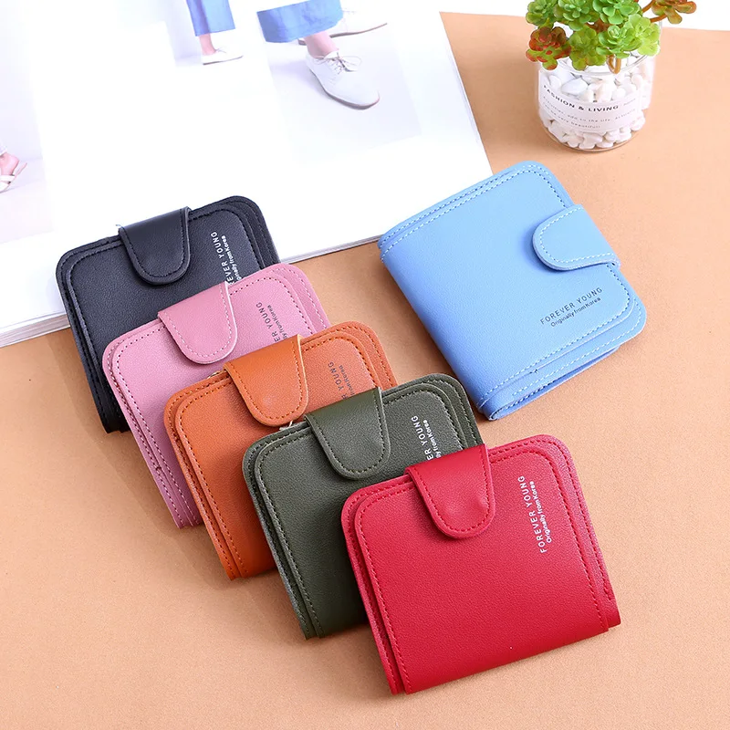 Fashion Pu Leather Women Wallet Small Coin Purse Pocket Simple Casual Mini Female Wallet Brand Designer Card Holder Change Purse