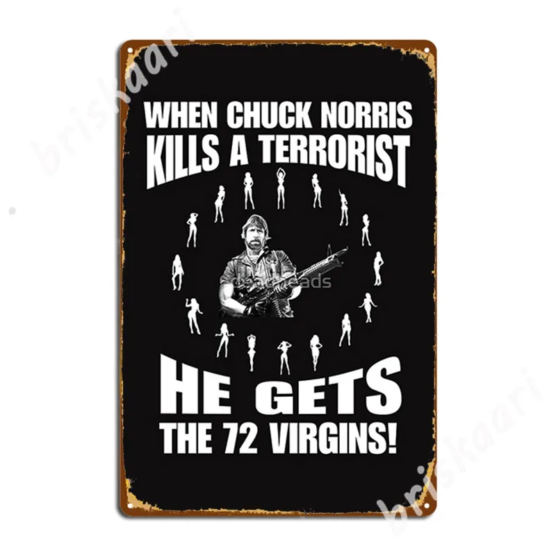 Chuck Norris Funny T-Shirt Metal Signs Club Bar Plates pub Classic Tin sign Posters