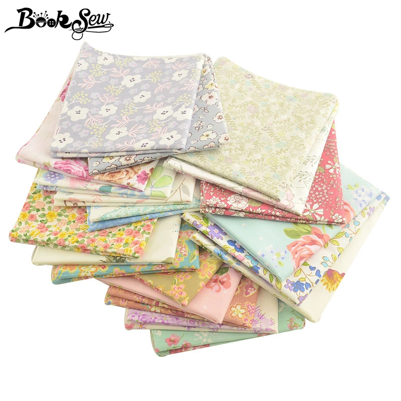 Booksew 25x45cm 100% Cotton Fabric Flowers Design Telas Algodon Patchwork Sewing Cushion Material Tissu DIY Home Textile Cloth