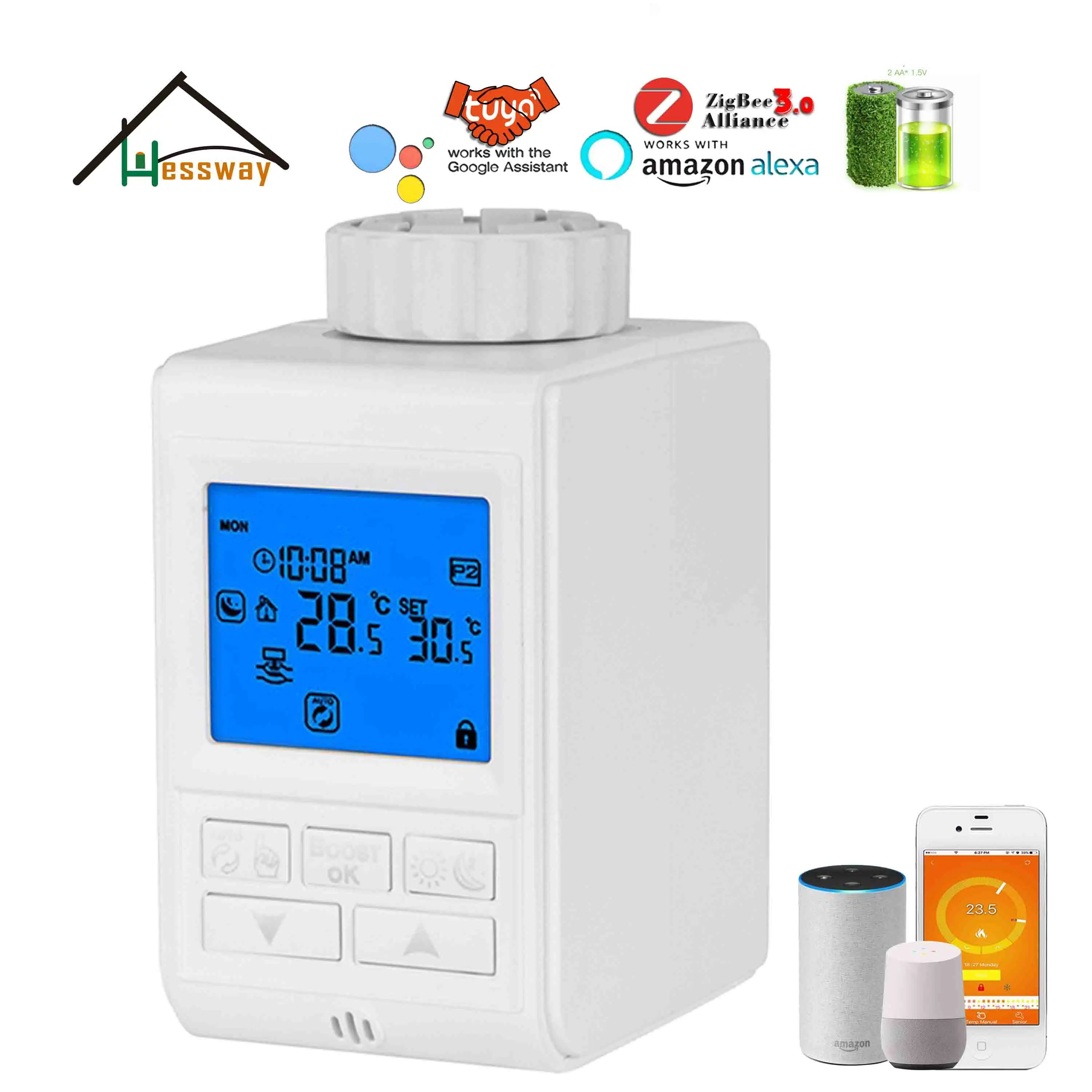 HESSWAY termostatik radyatör vanası kablosuz ağ geçidi TUYA Zigbee termostat IEEE 802.15.4,2.4GHz 868MHz 915MHz
