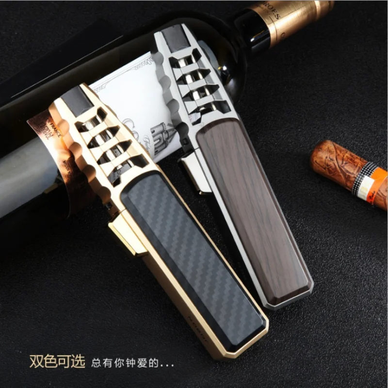 Super Large Lighter Fire Jet Gas Cigar Lighter Turbo Windproof Powerful new Spray Gun Kitchen Pipe Lighter(Without Gas)