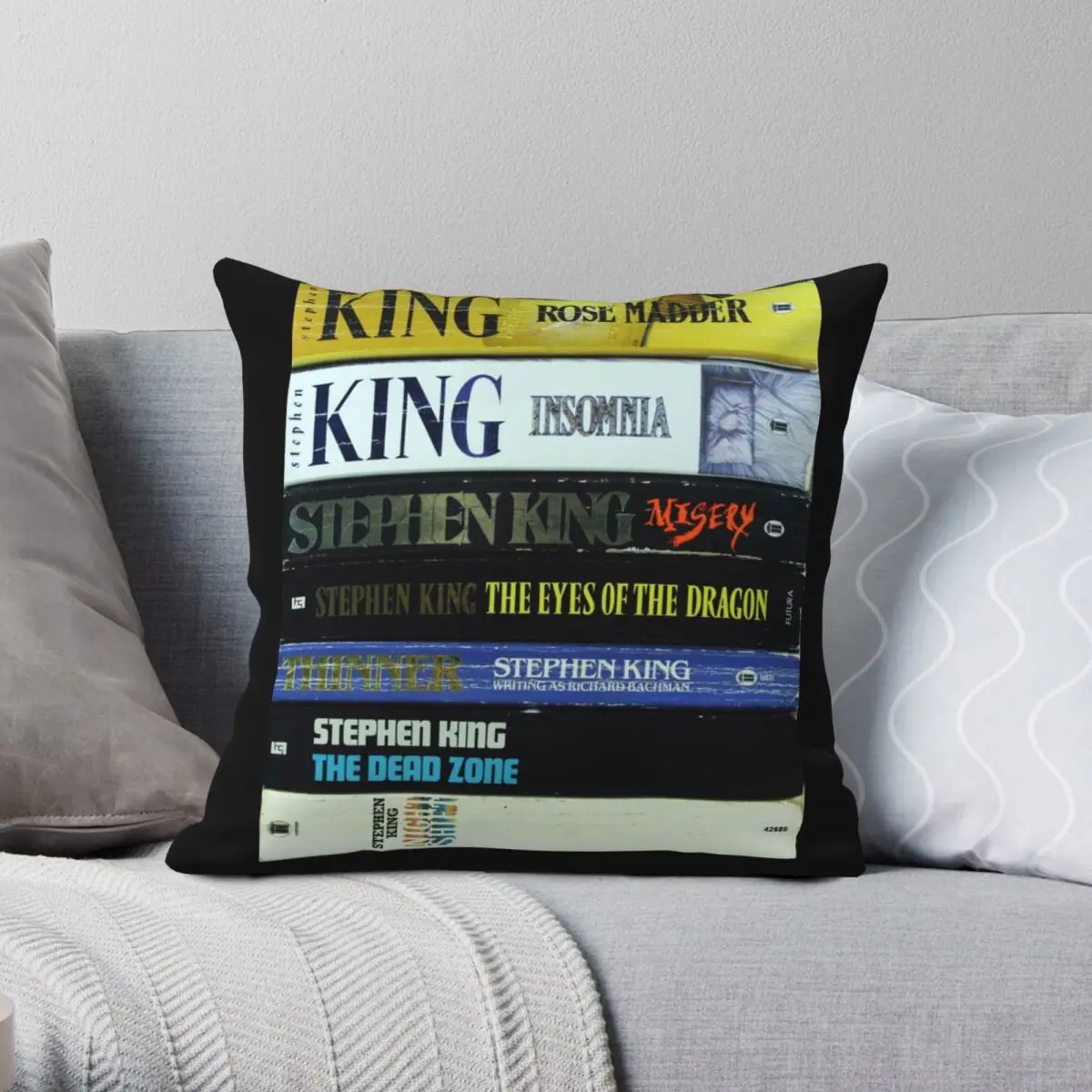 Stephen King PB3 Square Pillowcase Polyester Linen Velvet Pattern Zip Decor Throw Pillow Case Bed Cushion Cover 45x45