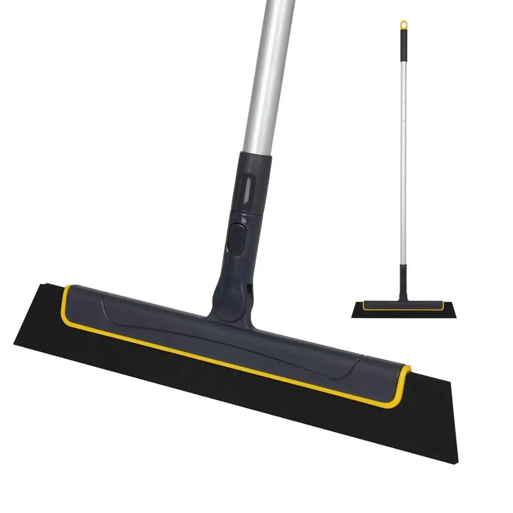 

Floor Squeegee Broom Long Adjustable Handle for Shower Bathroom Kitchen Tile Pet Hair Fur Floor Marble Glass Window Cleaning