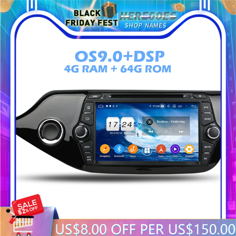 

1280 * 720IPS DSP Android 10,0 4G Оперативная память + 64G Встроенная память + 8Core dvd-плеер для автомобиля Wi-Fi Bluetooth 4,2 Радио RDS GPS карта для Kia CEED 2013-2015