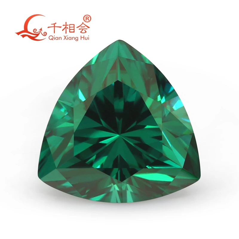 green color  triangle  trillion shape  moissanites loose gem stone qianxianghui