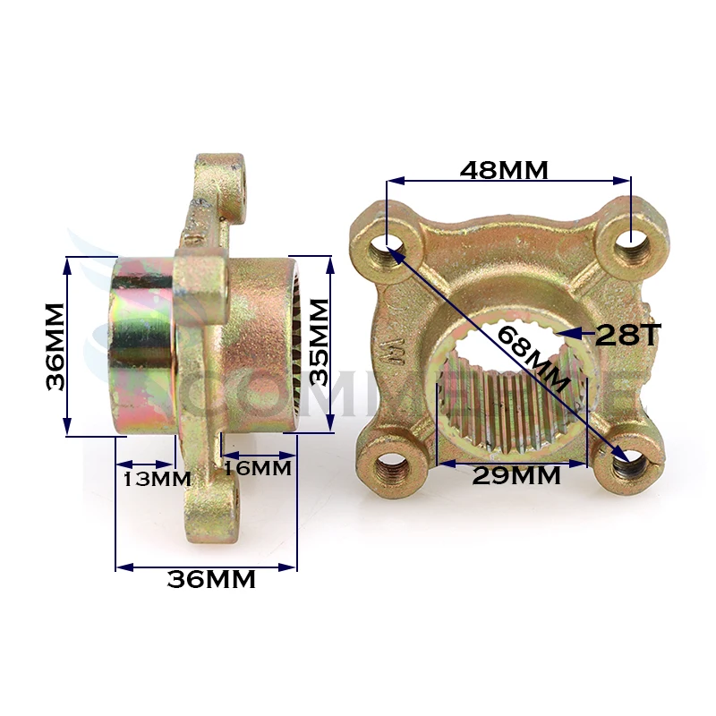 610mm 650mm Rear Axle Assembly With 3 holes/4 holes fixing seat for 110cc-250cc ATV Quad Go Karts parts