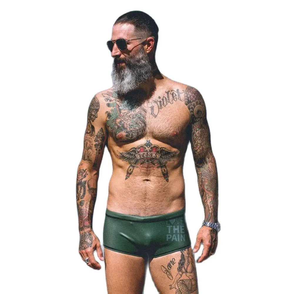 Love The Pain Pampage Training Swin Leg Boxer Swimming Trunks Anti-Drop Swimming Trunks Printing Panties Swimming Training Pants