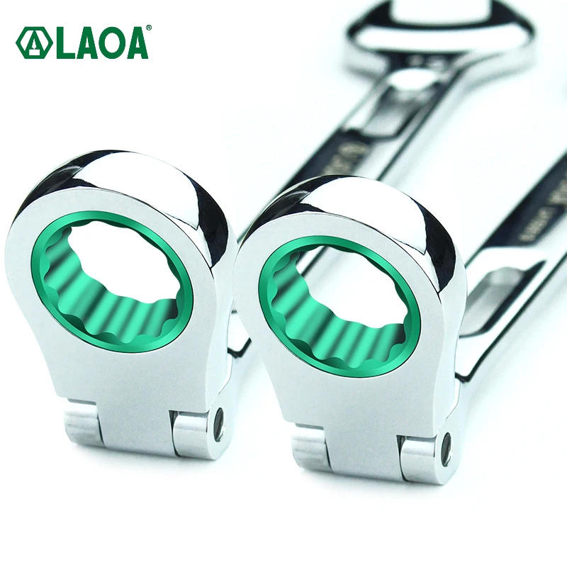 LAOA Adjustable Ratchet Wrench Quick Dual-purpose Ratchet Open Torx Wrench Labor-saving Double-ended Wrench Active Head