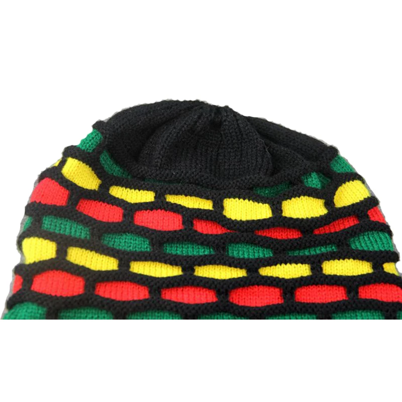 Men\'s and women winter knitted hat Thicken Rainbow color kerchief Female warm Skullies Beanies hedging cap Pile cap Outdoors