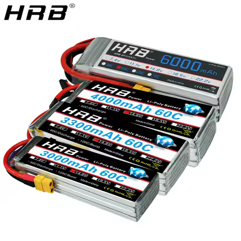 HRB 4S Lipo Battery 14.8V 2200mAh 3300mah 4000mah 5000mAh 6000mAh 30C 50C Deans AKKU for RC Car Quadcopter Helicopter Airplane
