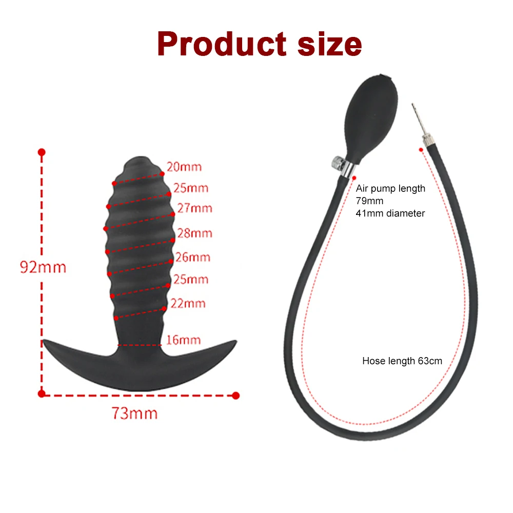 Inflatable Pump Anal Plug Silicone Super Big Butt Plug Dildo Prostate Massager Anus Extender Dilatador Sexules Toy for Women Man