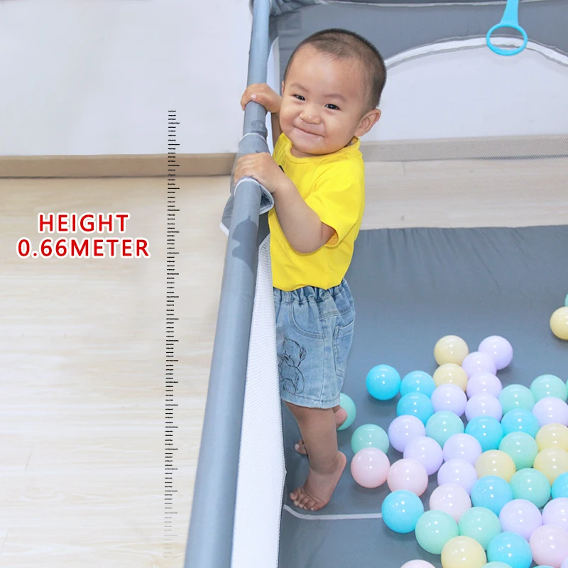 180*200 CM Baby Playpen Safety Kid Playground Arena Toddler Anti-Collision Barrier Fence Double Door Ball Pool with Free 50 Ball