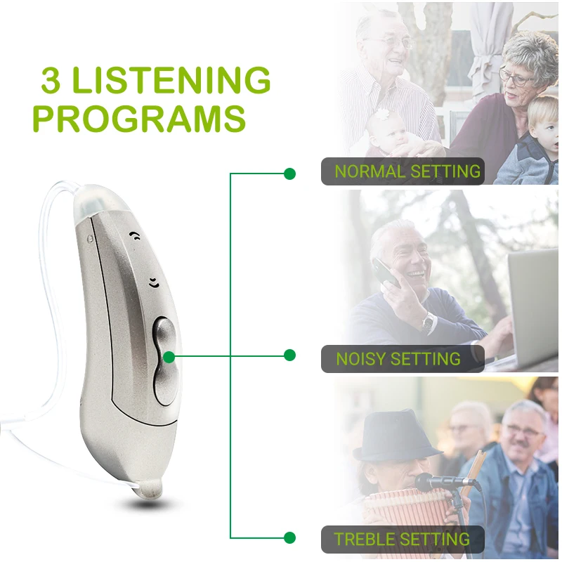 Digital Hearing Aids Tinnitus Mask 8-Channel Audifonos BTE Sound Amplifers Ear Aids for Elderly Moderate Hearing Amplifier