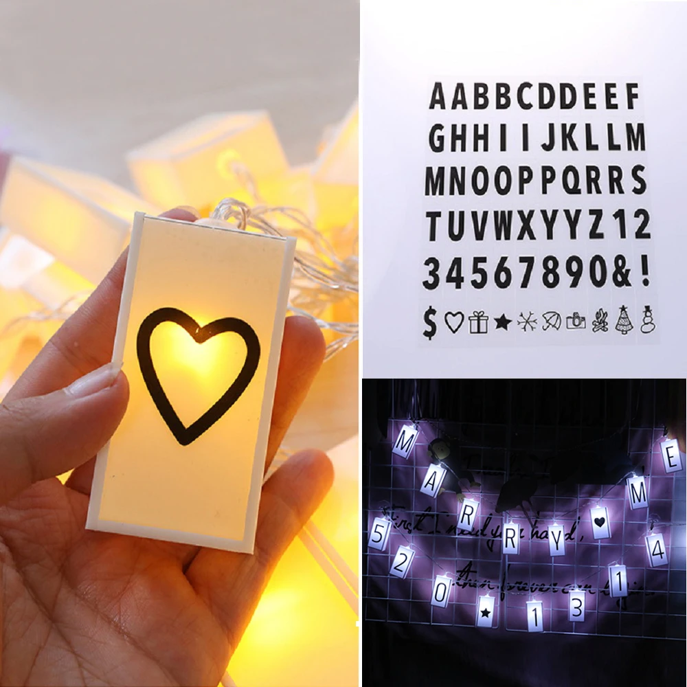 Led Combination Light Box Led String Lights Battery Powered 1.5m 10LED 3m 20LED DIY Letter Table Decor For Christmas Wedding