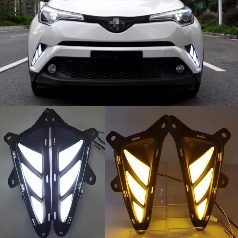 

1Set LED Daytime Running Turning Signal Light DRL Fog Lamp Brake light For Toyota CHR C-HR 2016 2017 2018 2019