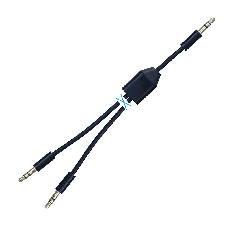 2m 3.5mm Male to Dual 3.5 Male Audio Share Splitter Cable For 2 Computer Audio Output to One Speaker