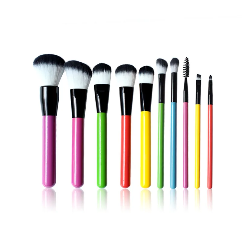 

10pcs Cosmatic Makeup Brush Set Professional Foundation Loose Power Blusher Eye Shadow Face Powder Blush Brush Tool Sale