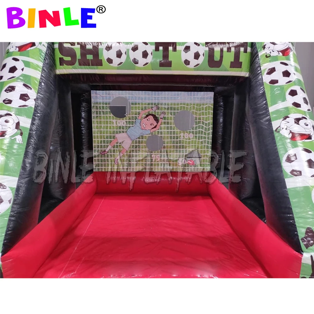 Portable PVC 12x12ft inflatable football penalty shootout inflatable soccer goal post kick games target for rental business