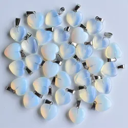 2020 fashion bestselling top quality opal stone charms love heart pendants for jewelry making 16mm 50pcs/lot Wholesale free