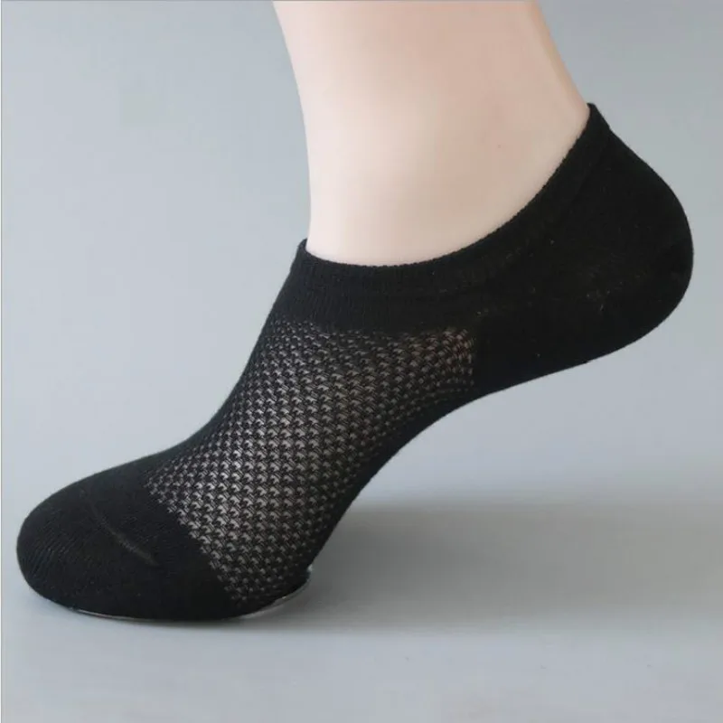 10 Pairs  Summer Casual Solid Mesh Men Socks  Breathable Thin Male Cool Socks  No Show Ice Cotton  Short Socks  Gifts for Men