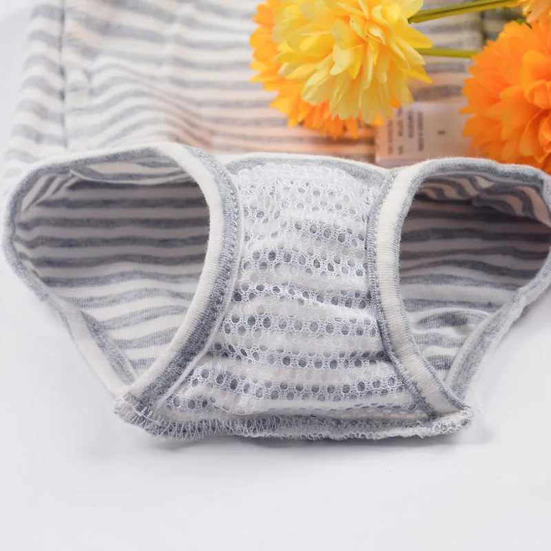 Gray Strips Female Dog Physiological Pants Washable Diapers Jumpsuit Dog Shorts For Small Medium Dogs Underwear Sanitary Panties