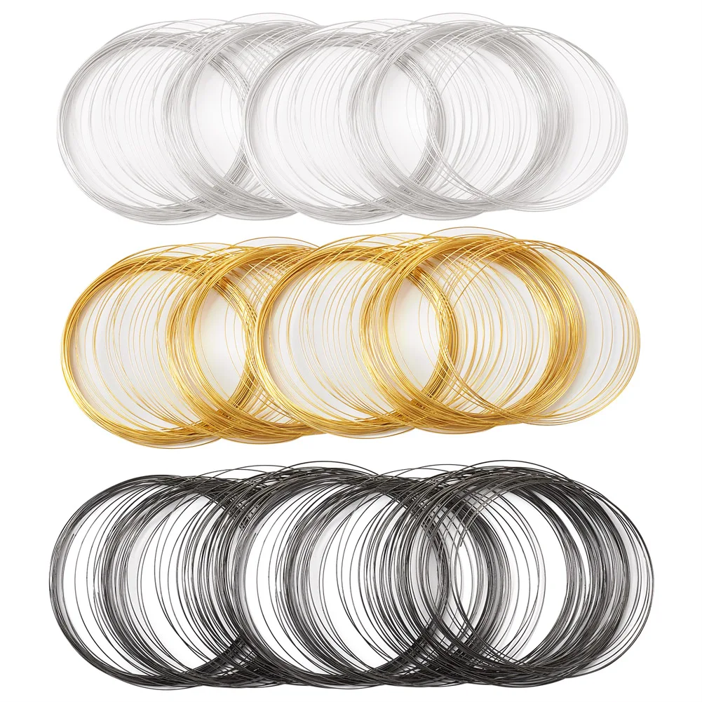 300 Circles/set 0.6mm Carbon Steel Memory Wire For Bracelet Necklace Jewelry DIY Accessories 3 Colors Beading Wire Wholesale