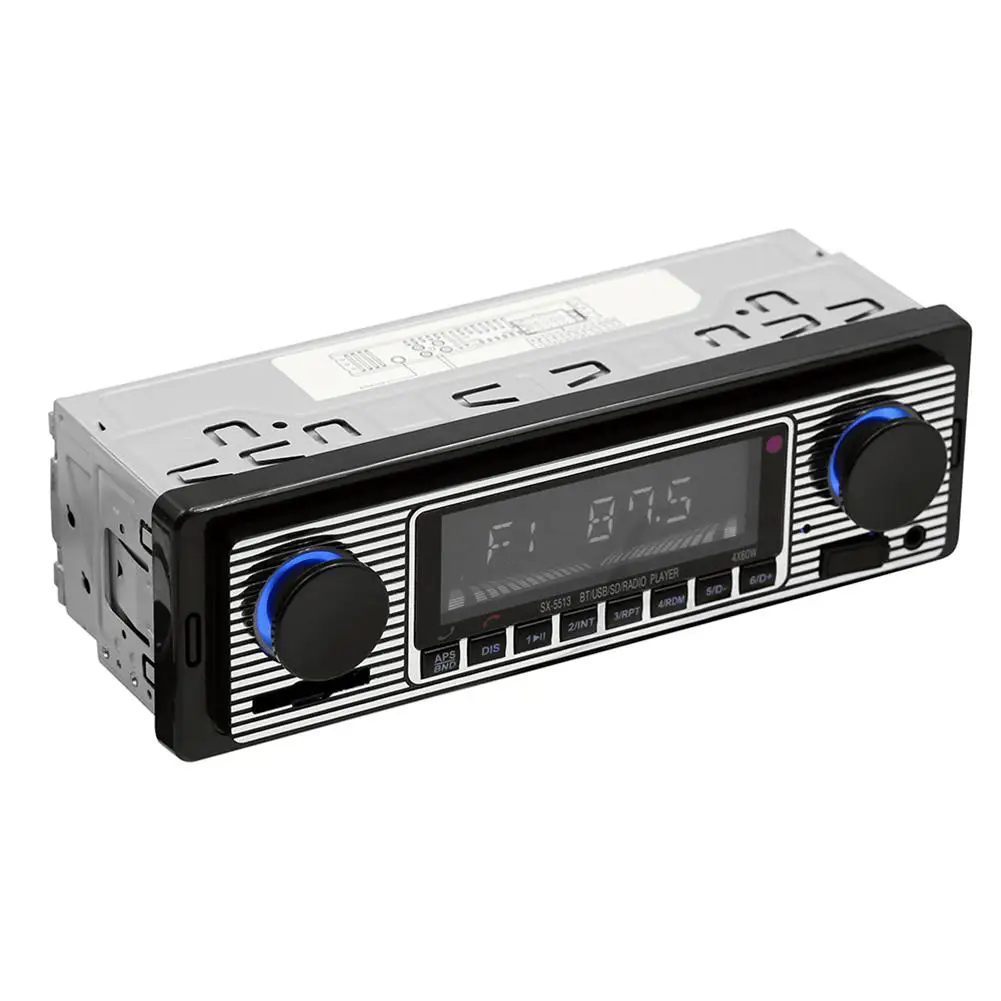 Bluetooth Vintage Autoradio Car Stereo Radio FM Aux Input Receiver SD USB 12V In-dash Car Handfree MP3 Multimedia Player